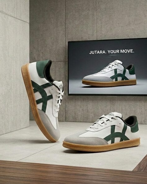 JUTAARA Men Round Toe Lace-Up Fastening Sneakers