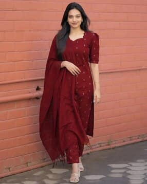 gosriki Women Block Print Straight Kurta Set With Dupatta-picture-23