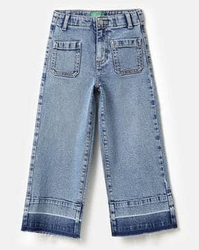 united colors of benetton Girls Heavily Washed Culottes Jeans-picture-31