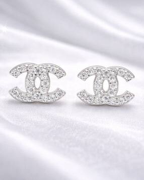 miora Women Sterling Silver Brand Inspired C Zircon Stud Earrings-picture-46
