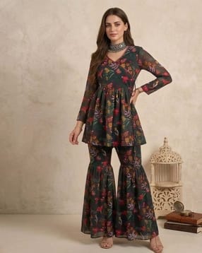 revangi Women Floral A-Line Kurta Set-picture-27