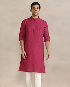 fabindia Men Mandarin Collar Long Kurta-picture-13