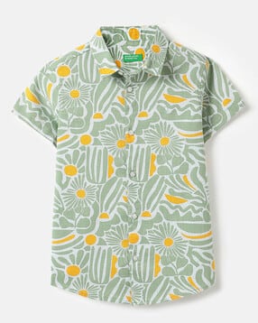 Boys Floral Print Regular Fit Shirt-image-14