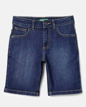 united colors of benetton Boys Lightly Washed Regular Fit Denim Shorts-picture-32