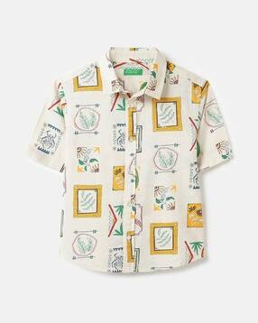united colors of benetton Boys Graphic Print Relaxed Fit Shirt-picture-45