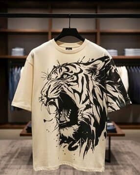 buda jeans co Men Animal Print Oversized Round-Neck T-Shirt-picture-43