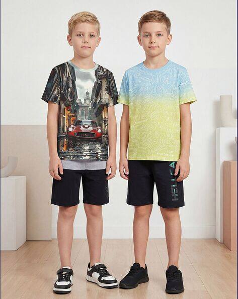 Hellcat Boys Pack of 2 Graphic Print T-Shirt and Shorts