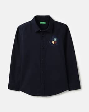 united colors of benetton Boys Regular Fit Spread Collar Shirt-picture-13