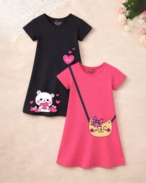 Girls Pack of 2 Printed Dress-image-39