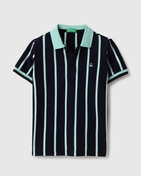 united colors of benetton Boys Regular Fit Polo Neck Stripes T-Shirt-picture-12