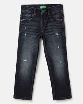 united colors of benetton Boys Stone Wash Distressed Straight Jeans-picture-23