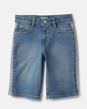 united colors of benetton Boys Logo Embossed Regular Fit Denim Shorts-picture-42