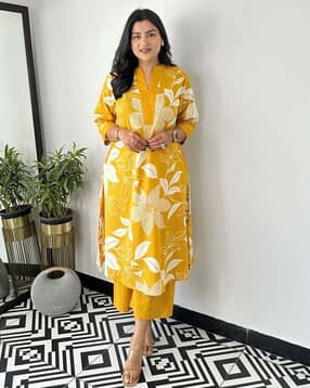 indie picks Women Floral Print Kurta & Palazzo Co-Ord Set-picture-17