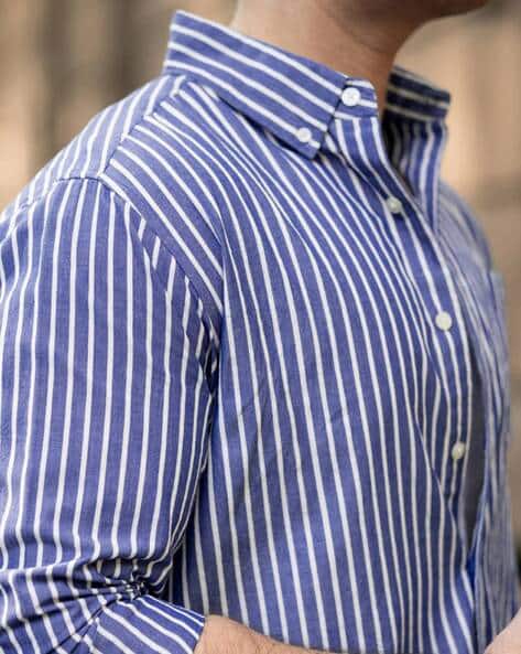 Buda Jeans Co Men Striped Regular Fit Shirt - Image 5