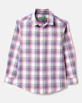 united colors of benetton Boys Checked Regular Fit Cotton Shirt-picture-19