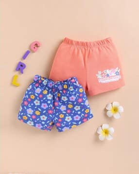 bumzee Girls Pack of 2 Printed Mid-Rise Shorts-picture-50