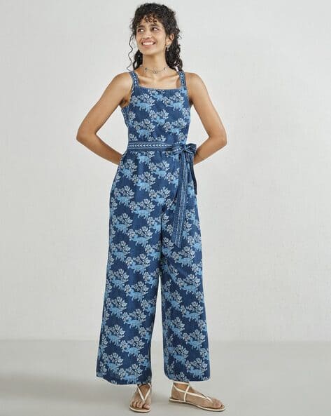 Global Desi Women Printed Sleeveless Jumpsuit