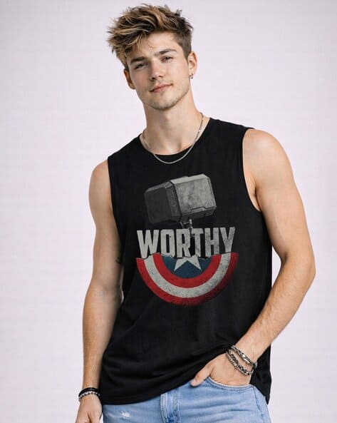 Buda Jeans Co Men Typographic Print Relaxed Fit Crew-Neck T-Shirt
