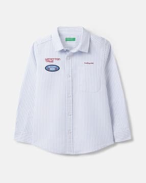 Boys Striped Regular Fit Shirt-image-2