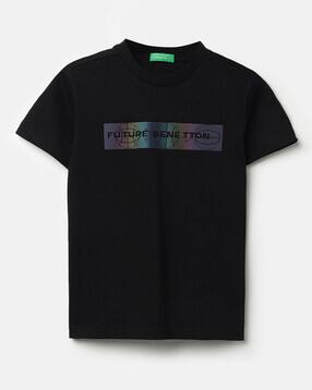united colors of benetton Boys Holographic Print Regular Fit Round-Neck T-Shirt-picture-32