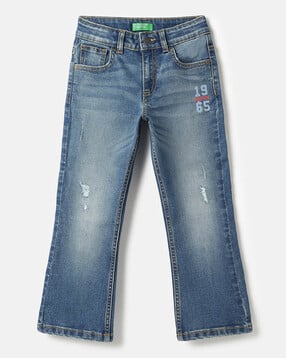 united colors of benetton Boys Mid-Wash Distressed Bootcut Jeans-picture-22
