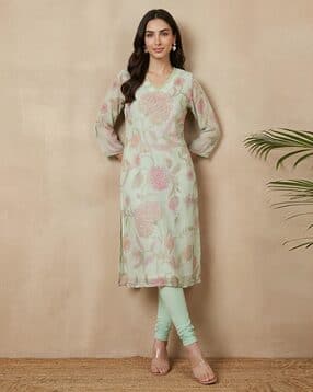 Women Floral Print Straight Kurta-picture-37