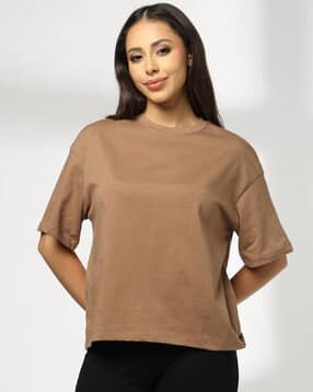 rio basic Women Boxy Fit Crew-Neck T-Shirt-picture-17