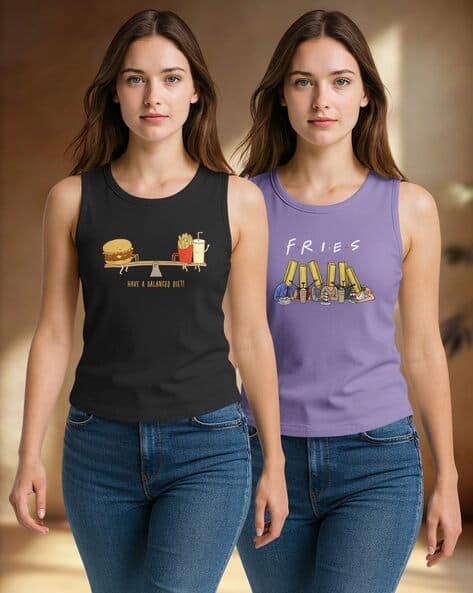 Hellcat Women Pack of 2 Printed Regular Fit T-Shirts