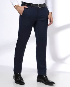 john players Men Flat Front Slim Fit Stretchable Formal Trousers-picture-24