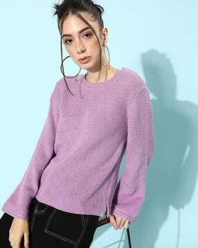 street9 Women Round-Neck Pullover with Ribbed Hem-picture-9