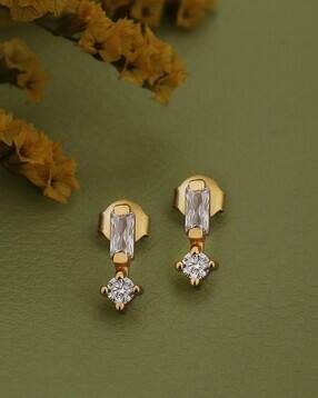 vanbelle Women Sterling Silver Gold-Plated Geometric Stud Earrings-picture-47