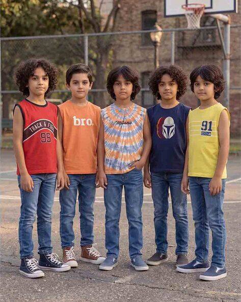 Hellcat Boys Pack of 5 Regular Fit Cotton T-Shirt
