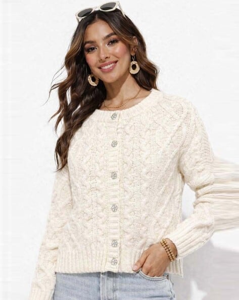 Nobarr Women Regular Fit Round-Neck Cardigan