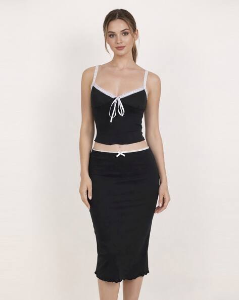 Lulu & Sky Women Regular Fit 2-Piece Top & Skirt Co-Ord Set