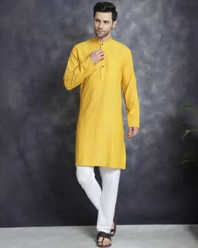 enchanted drapes Men Striped Regular Fit Kurta-picture-18
