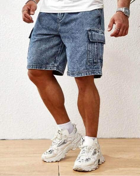 QNIM Men Washed Regular Fit Cargo Shorts