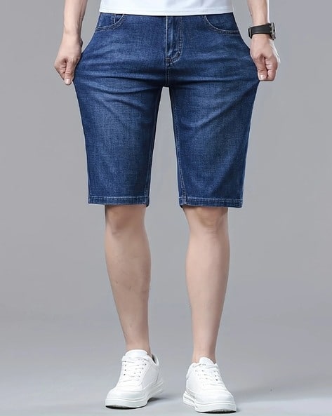 QNIM Men Washed Regular Fit Denim Shorts