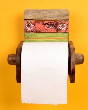 aakriti art creations Toilet Roll Holder Handcrafted in Wood with Madhubani Art-picture-47