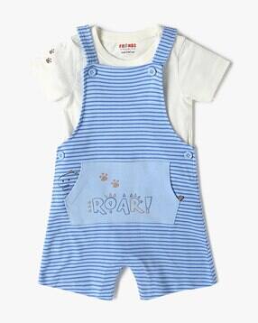 Striped Dungaree with T-Shirt-image-25