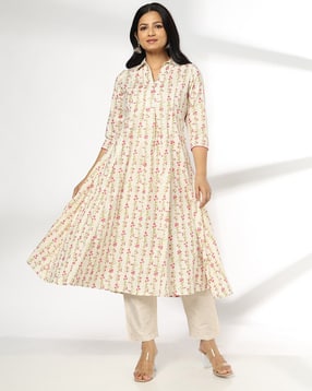 avaasa mix n' match Women Floral Print Flared Kurta-picture-26
