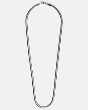 men silver toned snake chain