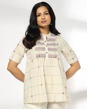 siyahi Women Checked Flared Tunic-picture-12