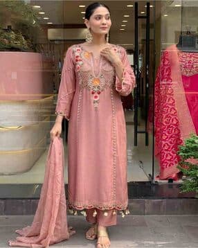 nyrika Women Embroidery Straight Kurta Set-picture-12