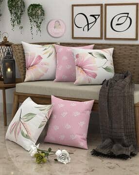 chhavi india Set of 5 Floral Print Cushion Covers-picture-20
