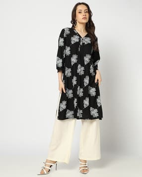 yousta Women Floral Print Straight Kurta with Insert Pocket-picture-21