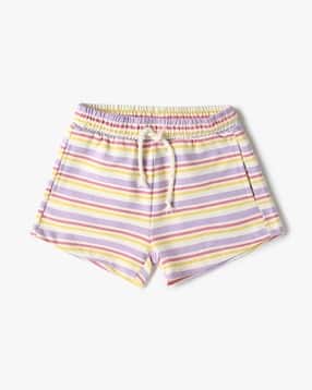 Girls Striped Regular Fit Cotton Shorts-image-49