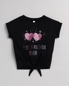 giniekids Girls Typograhic Print Tie-Up Front Top -picture-41