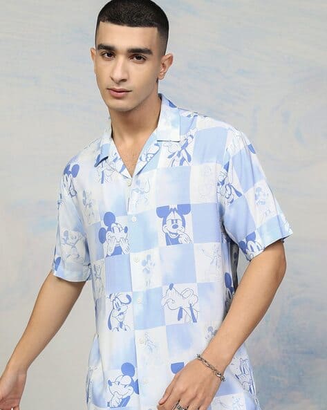 Highlander Men Mickey Mouse Print Relaxed Fit Shirt