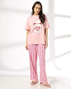 rio Women Graphic Print Cotton T-Shirt & Pyjamas Set-picture-16