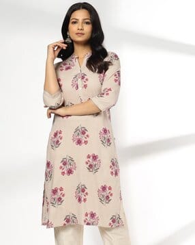 avaasa mix n' match Women Floral Print Straight Kurta-picture-25